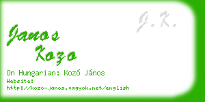 janos kozo business card